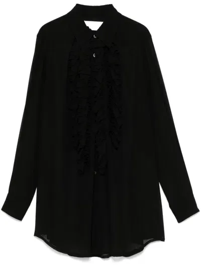 Comme Des Garçons Ruffle-detail Shirt In Black