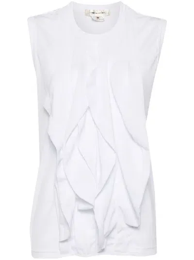 Comme Des Garçons Ruffle Vest In White