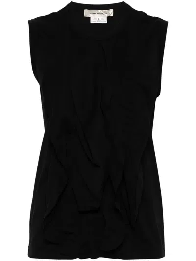 Comme Des Garçons Ruffle Vest In Black