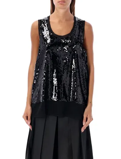 Comme Des Garçons Sequin Tank Top In Multi