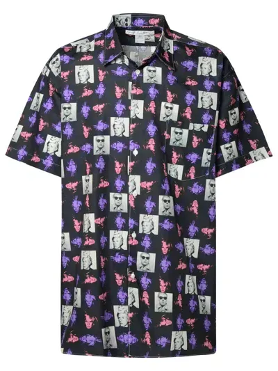 Comme Des Garçons Shirt Andy Warhol Black Cotton Shirt In Print F