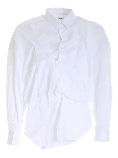 Comme Des Garçons Shirt All Over Hitched Shirt In White In Blanco