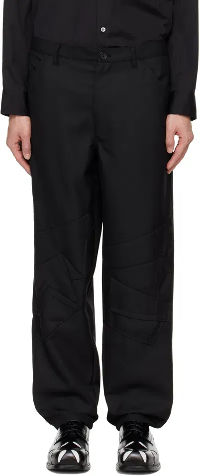 Comme Des Garçons Shirt Black Gabardine Trousers In 1 Black