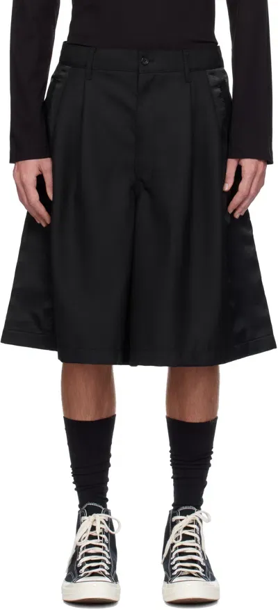 Comme Des Garçons Shirt Black Paneled Shorts In 1 Black