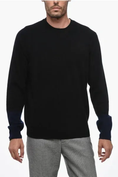 Comme Des Garçons Shirt Crew Neck Wool Sweater With Contrasting Sleeves