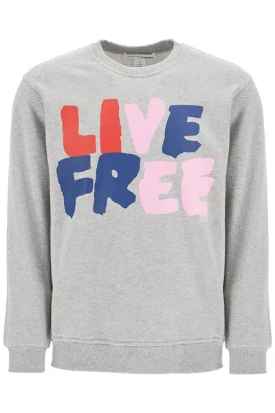 Comme Des Garçons Shirt Felpa Live Free In Grey