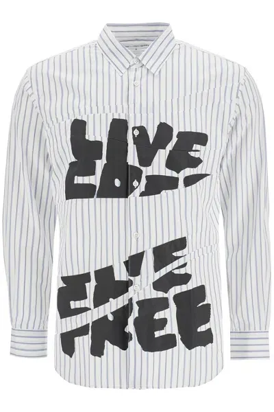 Comme Des Garçons Shirt Comme Des Garcons Shirt 'live Free Printed Shirt' In White