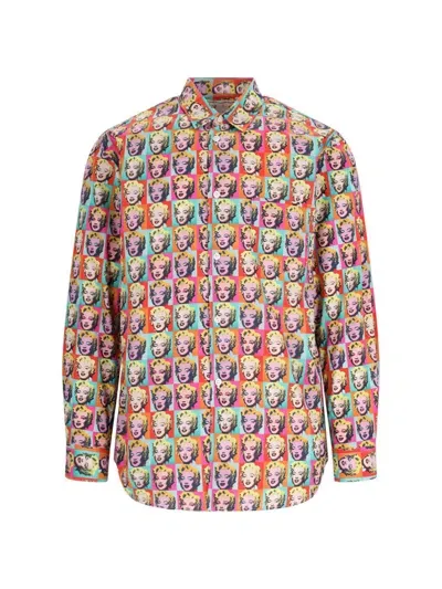 Comme Des Garçons Shirt Motif Printed Poplin Shirt In Multi