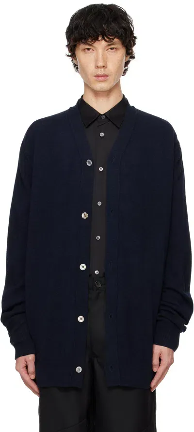 Comme Des Garçons Shirt Navy Wool Cardigan In 2 Navy