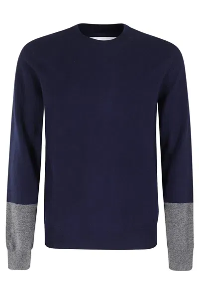 Comme Des Garçons Shirt Knitted Wool Sweater In Blue