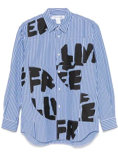 Comme Des Garçons Shirt Striped Shirt In Blue