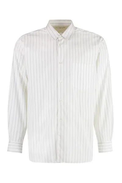 Comme Des Garçons Shirt Striped Shirt In White