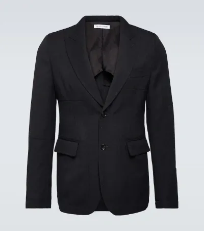 Comme Des Garçons Shirt Wool Gabardine Blazer In Navy