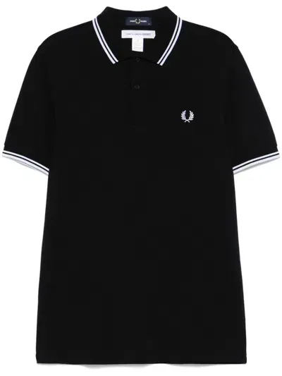 Comme Des Garçons Shirt X Fred Perry Polo Shirt In Black