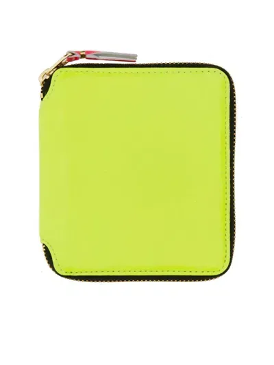 Comme Des Garçons Super Fluo Leather Wallet In Yellow