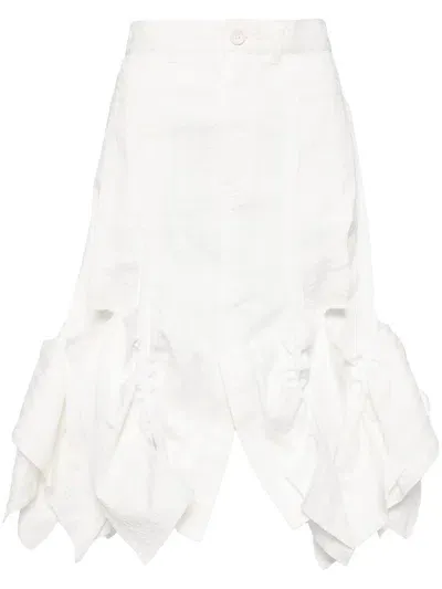 Comme Des Garçons Tao All-over Floral Print Skirt In White