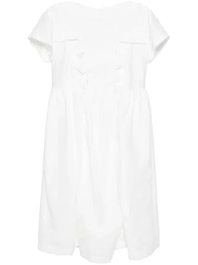 Comme Des Garçons Tao Cutwork Midi Dress In White