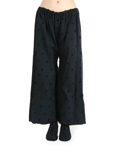 Comme Des Garçons Tao Polka-dot Embroidered Trousers In Black