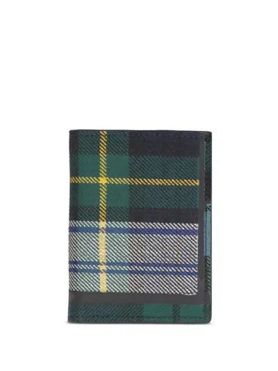 Comme Des Garçons Tartan-pattern Wool Wallet In Green