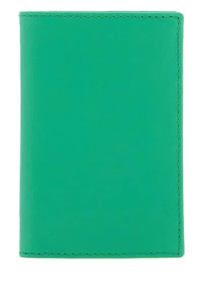 Comme Des Garçons Wallet Leather Compact Wallet In Green