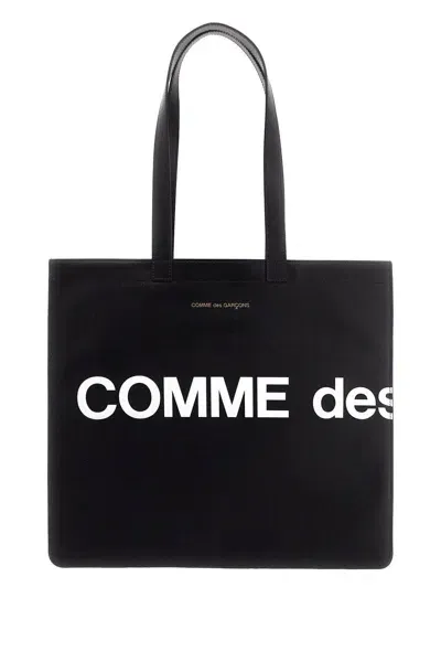 Comme Des Garçons Wallet Logo Leather Tote Bag