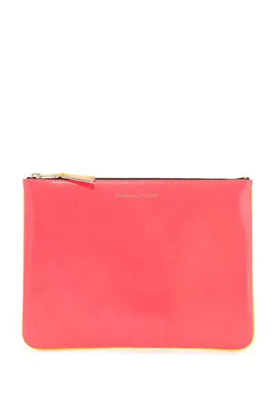 Comme Des Garçons Wallet Super Fluo Pouch In Gray