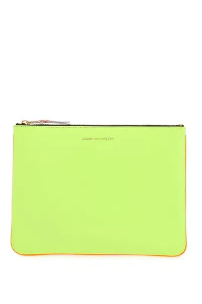 Comme Des Garçons Wallet Super Fluo Pouch In Green