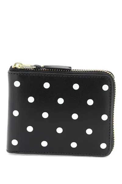 Comme Des Garçons Comme Des Garcons Wallet Polka Dot Zip Around Wallet In 黑色的