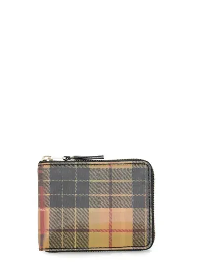 Comme Des Garçons Yellow Plaid Wallet In Grey