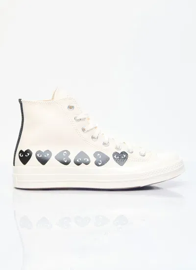 Comme Des Garçons Play X Converse Multi-heart Chuck 70 High-top Sneakers In 白色