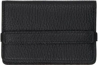 Common Projects Black Accordion Wallet In 7001 Black Textured