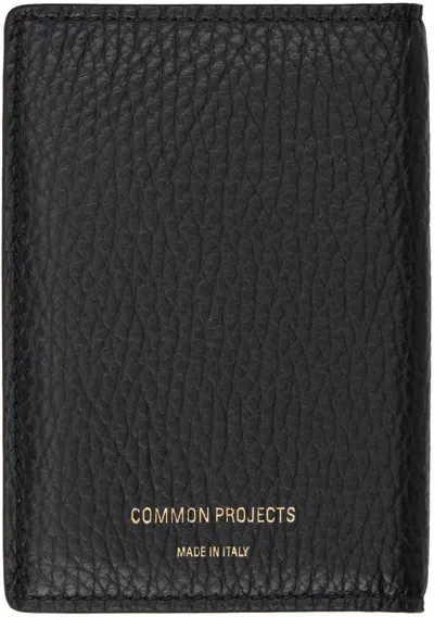 Common Projects Black Folio Wallet In 7001 Black Textured