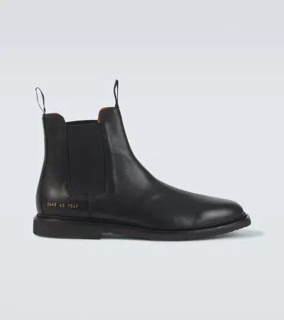 Common Projects Leather Chelsea Boots In Black