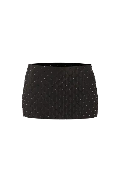 Compte Spain Black Crystal Quilted Skirt