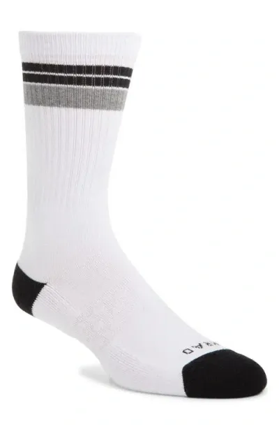 Comrad Stripe Cotton Blend Crew Socks In Black/white