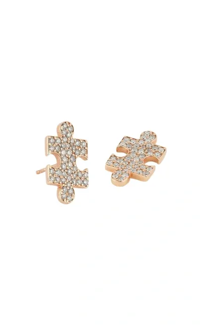 Concept26 Mini Puzzle 14k Yellow Gold Diamond Earrings