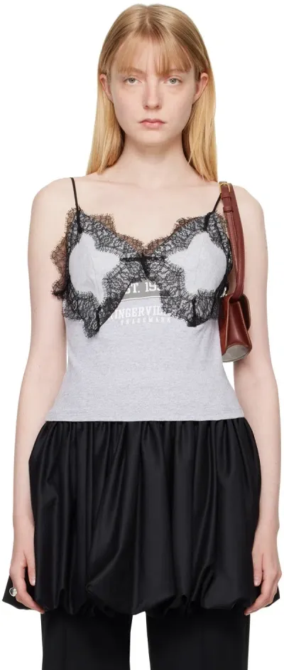 Conner Ives Gray Printed Camisole In Grey