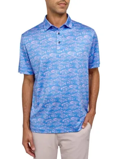 Construct Con.struct Fish Print Performance Golf Polo In Pink