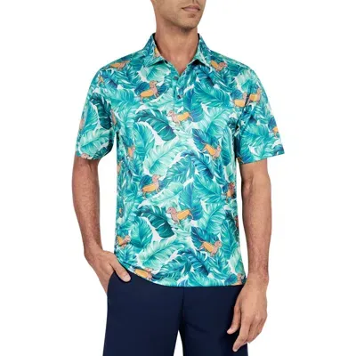 Construct Con.struct Hotdog Dog Print Performance Golf Polo In Green