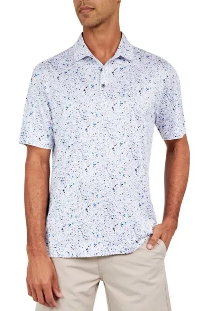 Construct Con.struct Paint Splatter Print Performance Golf Polo In White