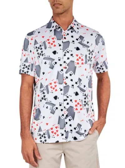 Construct Con.struct Playing Cards Print Performance Button-down Shirt In Multi