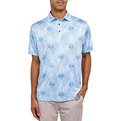 Construct Con.struct Seal Print Performance Golf Polo In White/blue