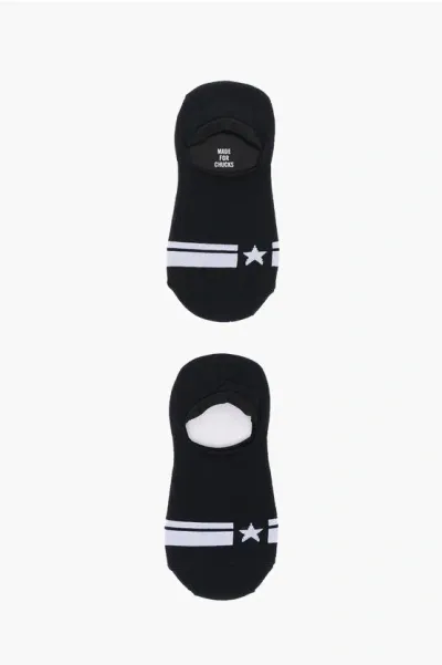 Converse Kids' 2 Pairs Of Socks With Cotrast Details In Black