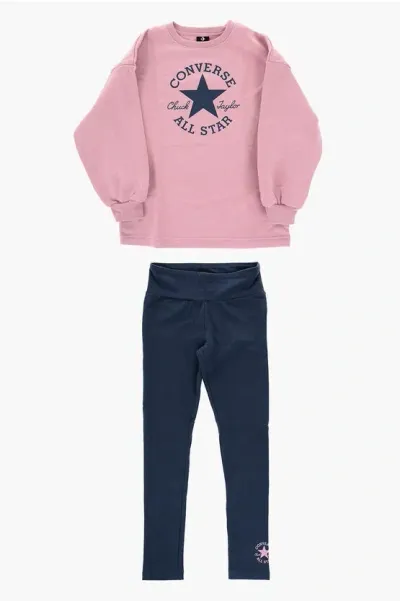 Converse All Star Chuck Taylor Crew-neck Sweatshirt And Leggings Set In Multi