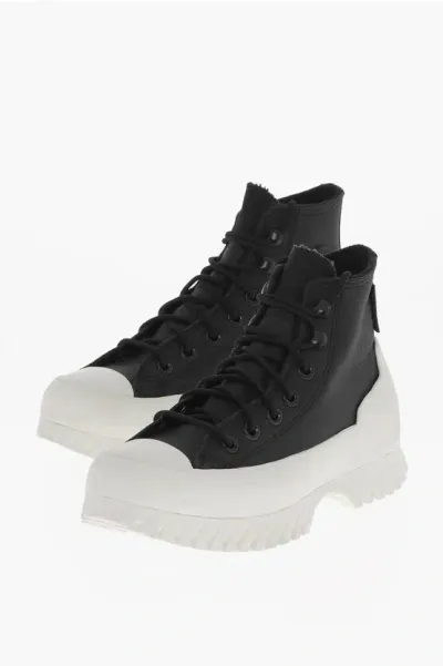 Converse All Star Chuck Taylor Texture Leather High-top Sneakers In Black