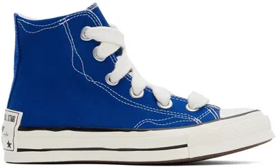 Converse Blue Chuck 70 Sketch High Top Sneakers In Blue/white/black