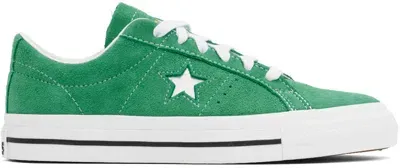 Converse Green Cons One Star Pro Low Top Sneakers In Apex Green/white/bla