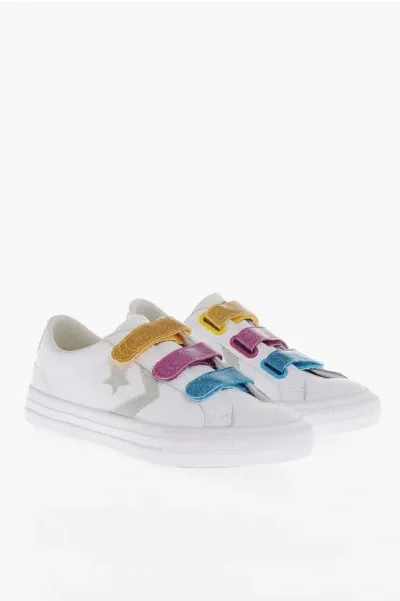 Converse Low-top Sneakers With Multicolores Strap Closure In White