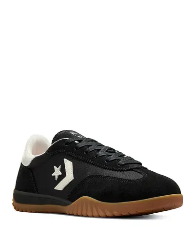 Converse Black Run Star Trainer Low Top Sneakers In Black/egret/honey