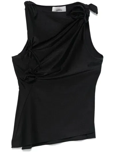 Coperni Asymmetric Flower Top In Black